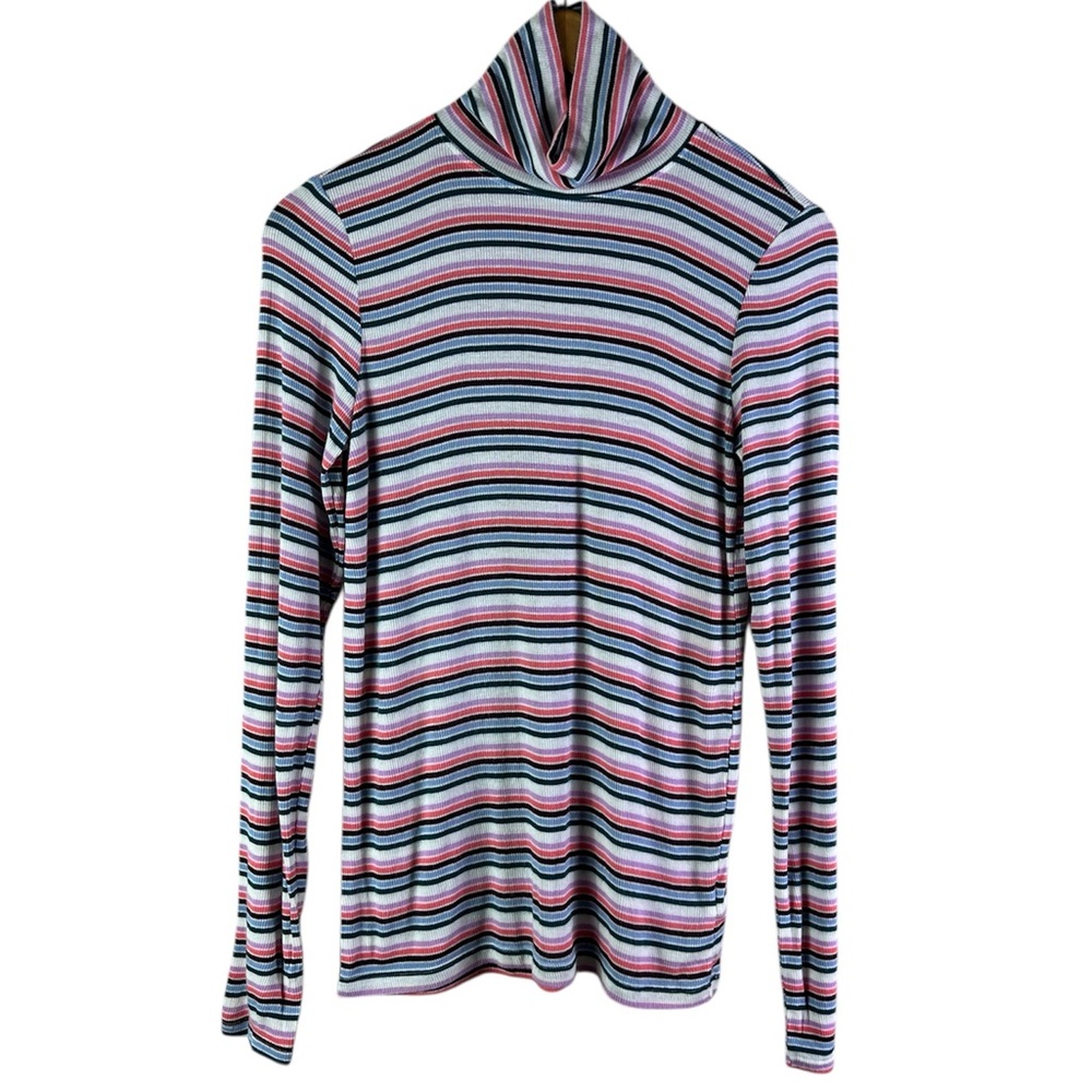 GAP Small Ribbed Striped Turtleneck Long Sleeve Tshirt Top Soft